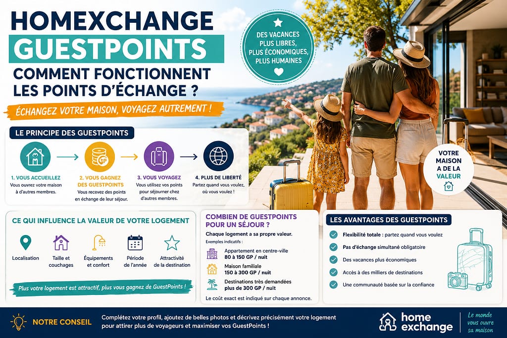 HOME EXCHANGE GUESPOINTS : comment fonctionne les points d'échange ?