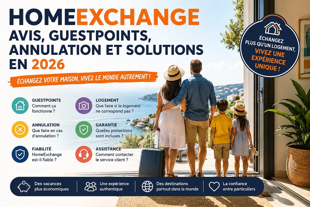 HOME EXCHANGE : avis, guestpoints, annulation et solutions en 2026.