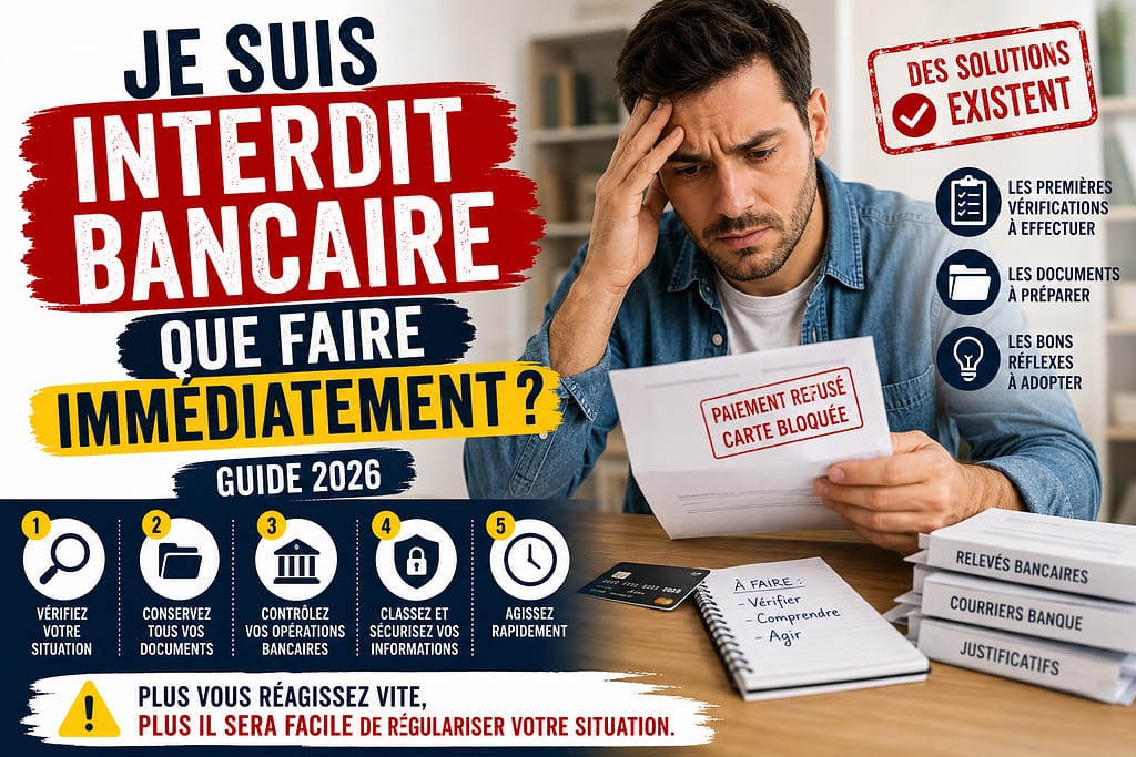 Je suis interdit bancaire que faire immédiatement ? 