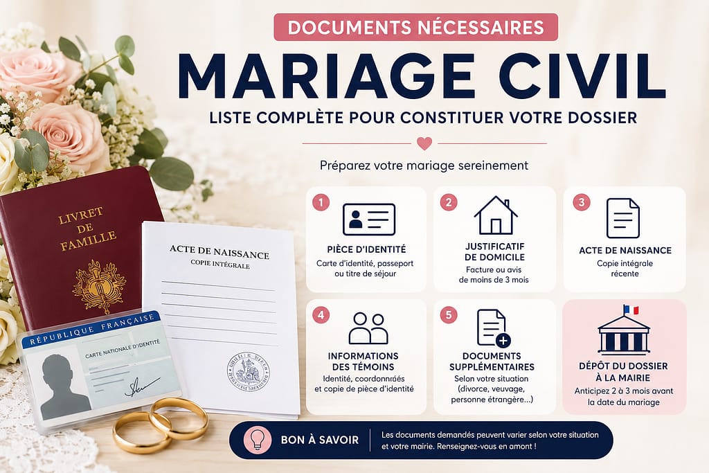 Simulateur de documents pour mariage civil.