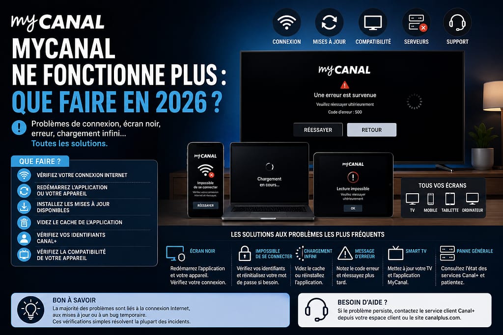 MY CANAL NE FONCTIONNE PLUS : que faire en 2026 ? 