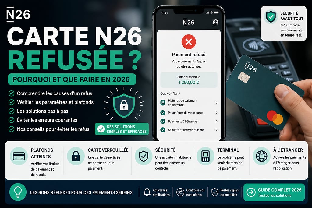 N26 paiement refusé pour et comment faire ?