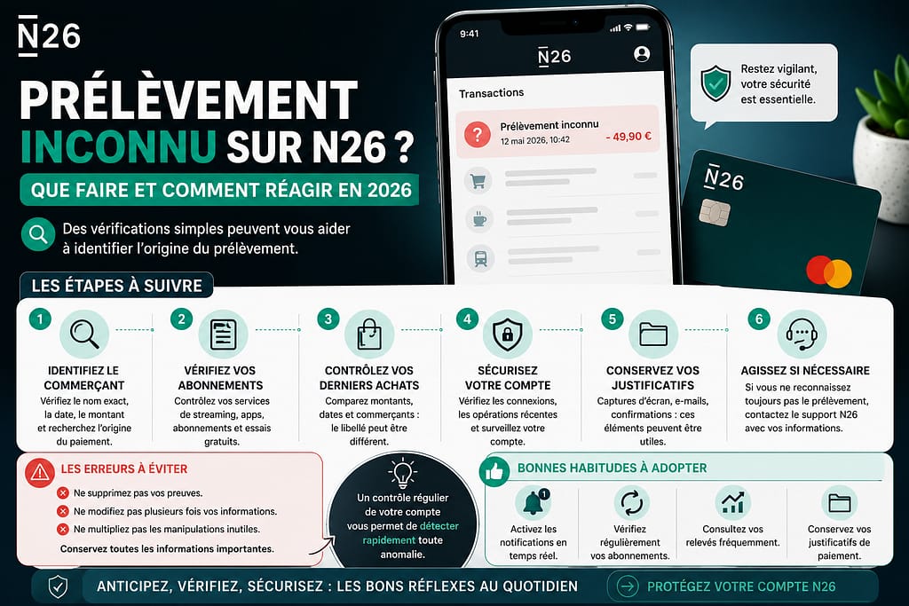 N26 PRELEVEMENT INCONNU que faire ?