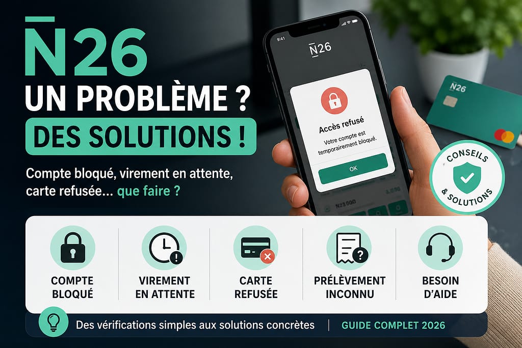 N26 : compte bloqué, virement en attente, carte refusée.