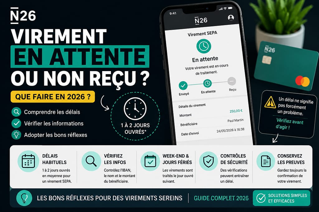 N26 virement en attente ou non reçu : que faire ?