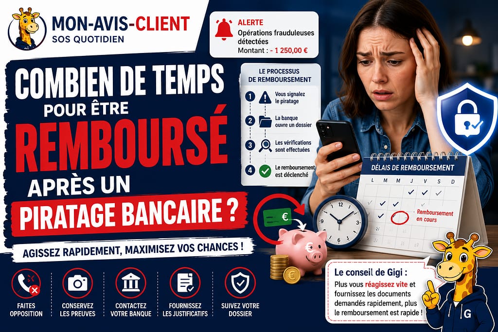 Combien de temps pour être remboursé après un piratage bancaire ?