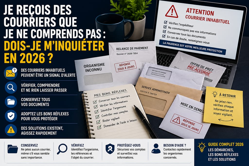 Je reçois des courriers que je ne comprend pas : dois-je m'inquiéter ?