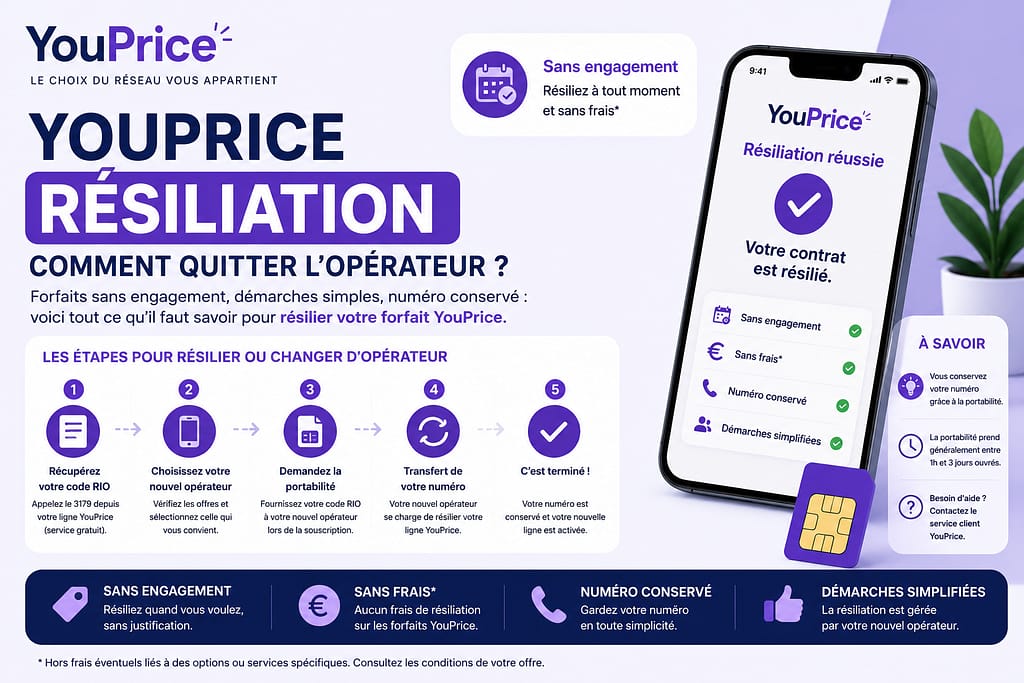 Résiliation YOUPRICE : comment quitter l'opérateur.