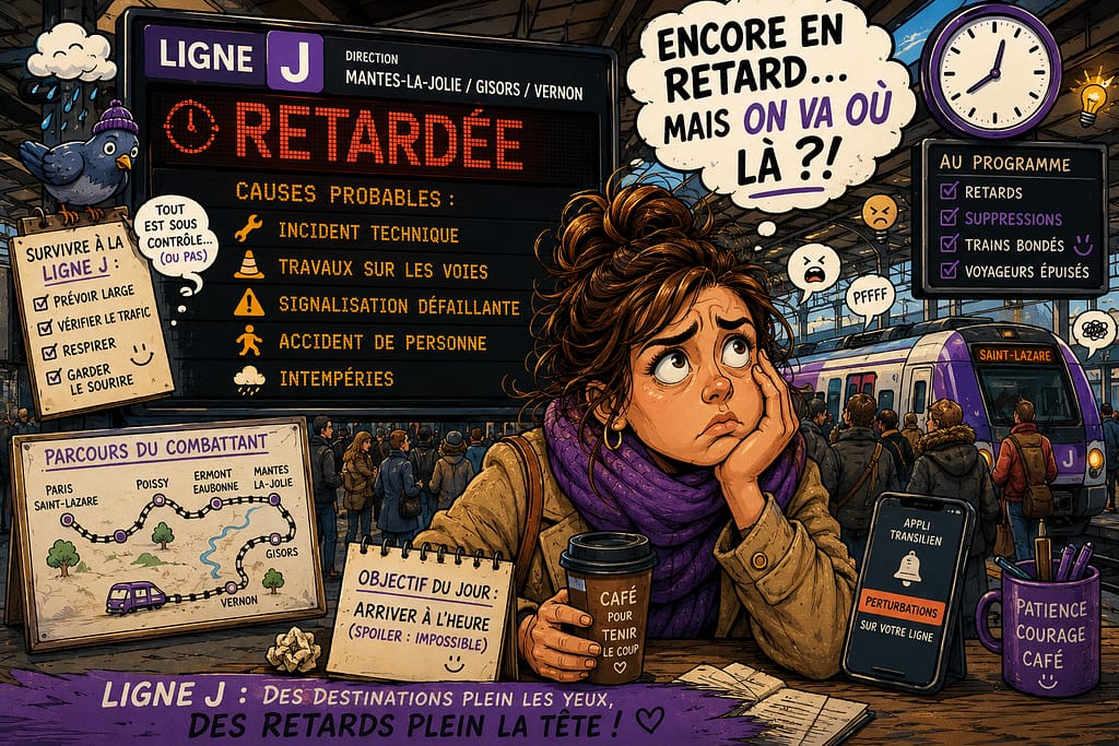 Retard LIGNE J : incident technique, travaux sur les voies, signalisation défaillante.