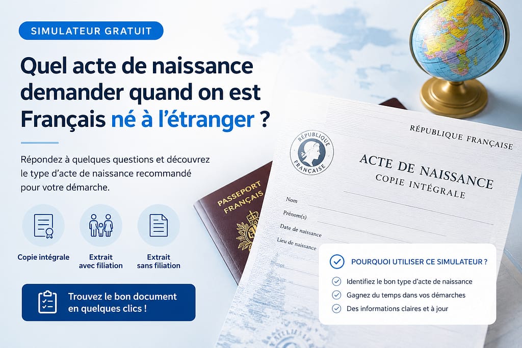 Quel acte de naissance demander quand on est Français né à l'étranger ?