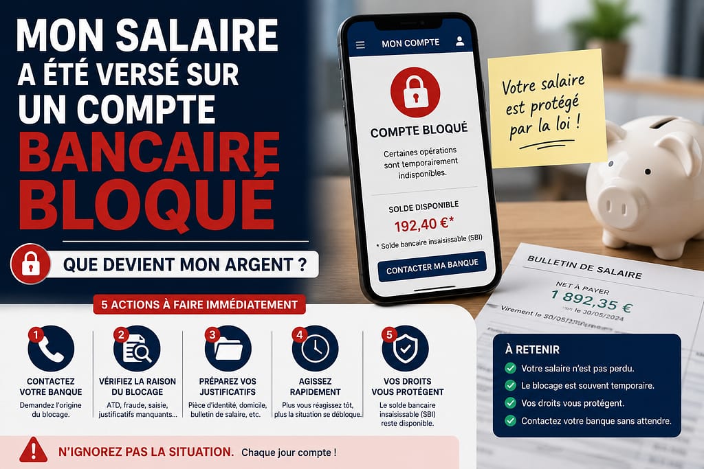 Salaire versé sur compte bancaire bloqué : que devient mon argent ?