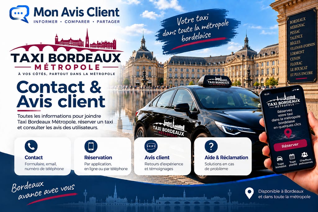 TAXI BORDEAUX METROPOLE : Contact et avis client.