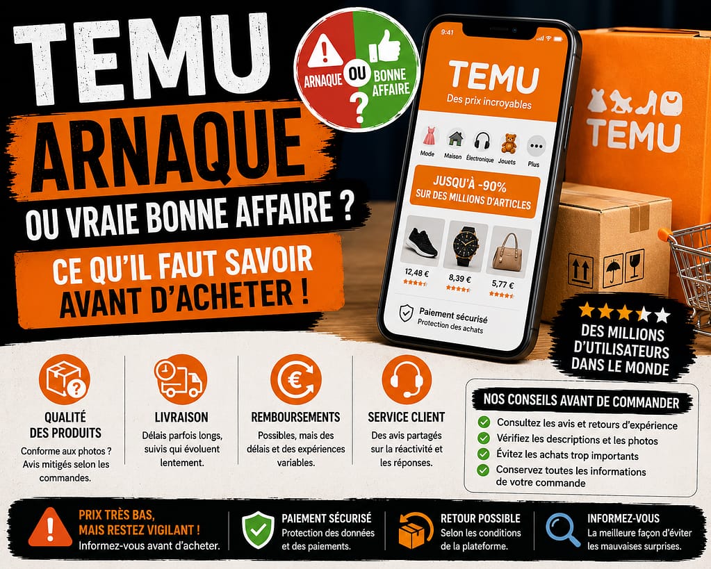 TEMU arnaque ou bonne affaire avis consommateurs
