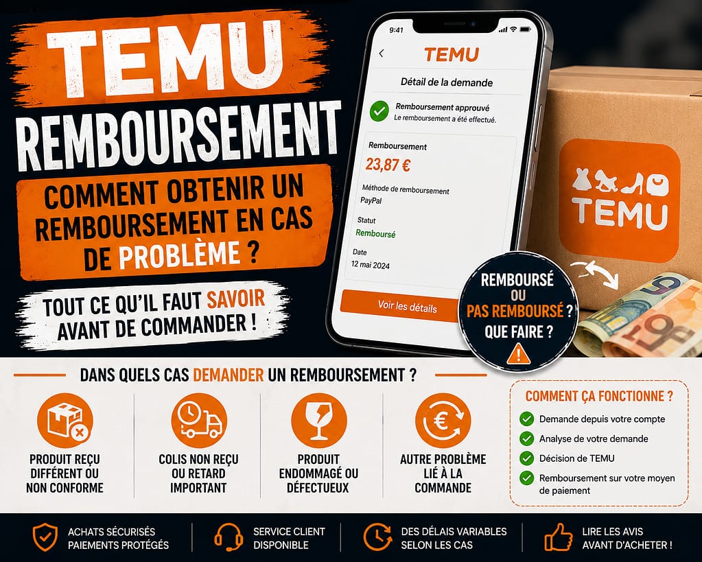TEMU remboursement avis consommateurs et retours produits