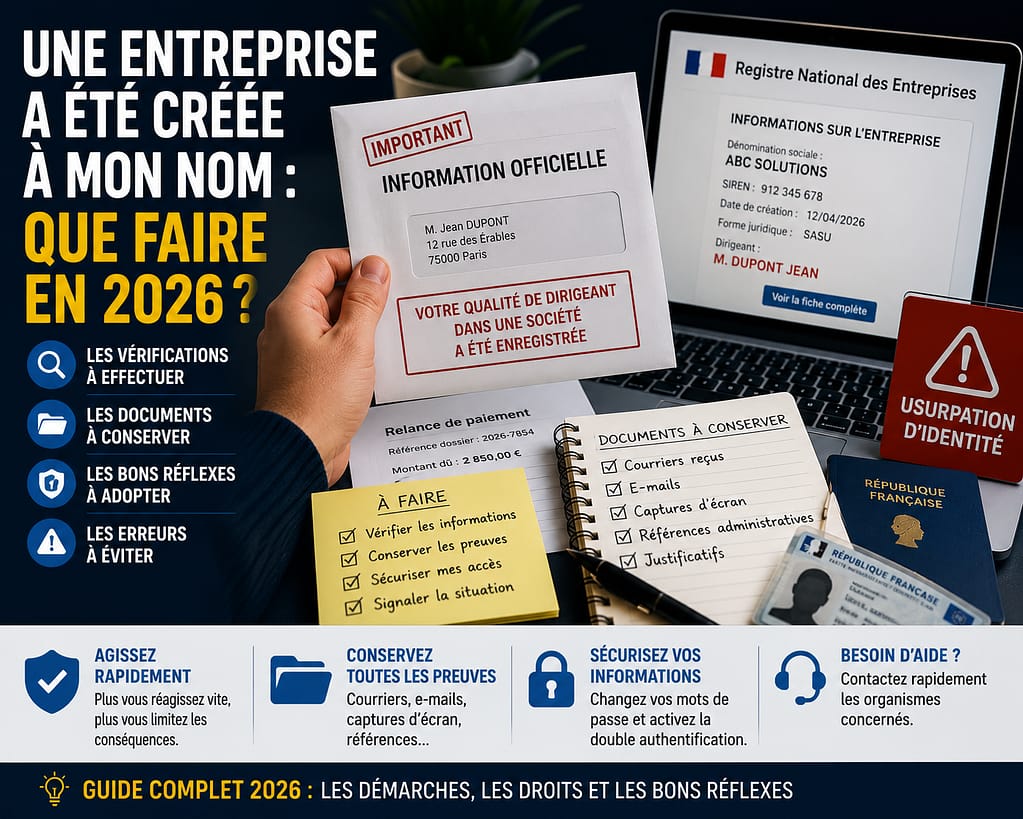Entreprise ouverte à mon nom que faire ?