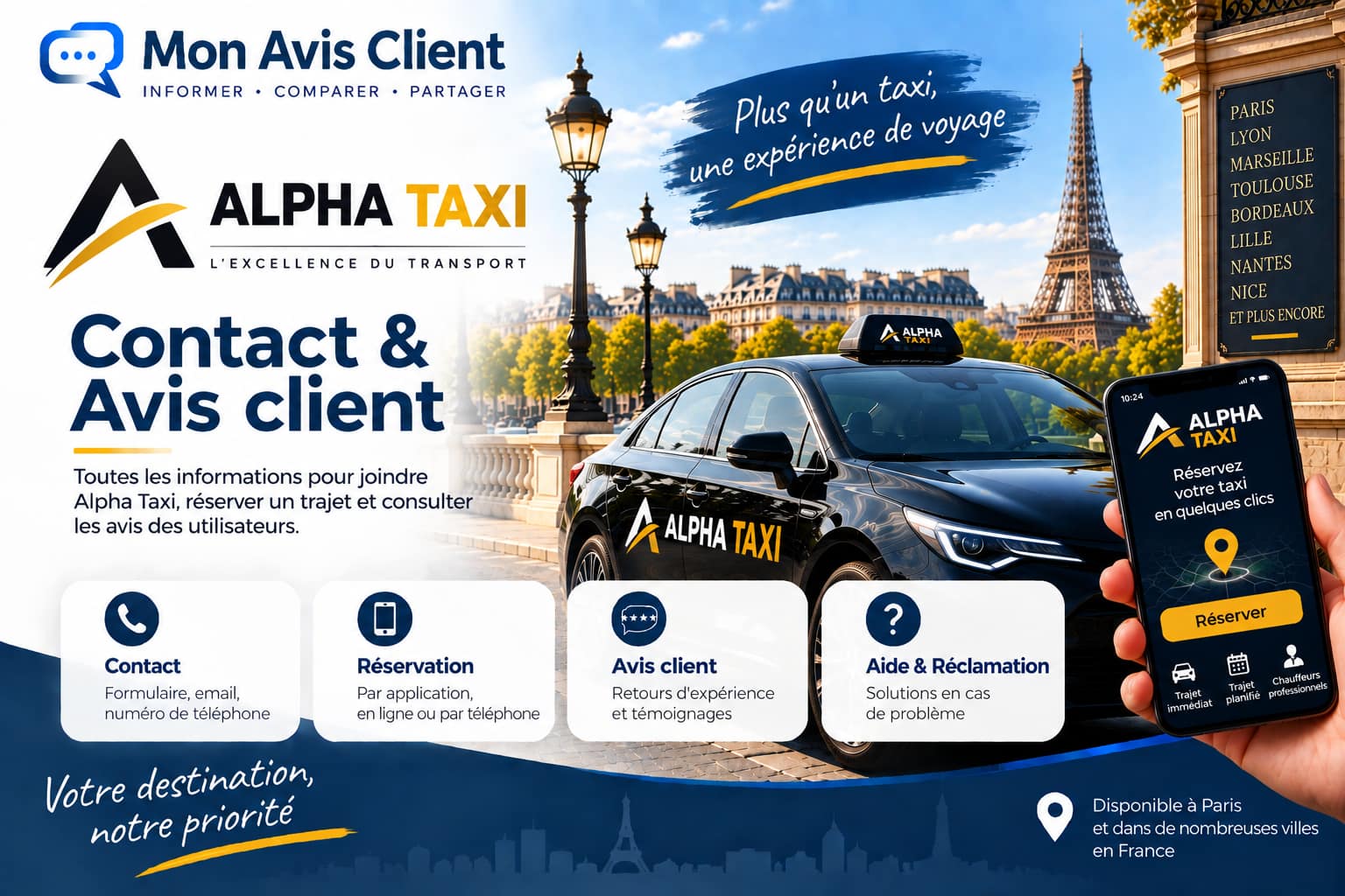 ALPHA TAXI : Contact et avis client.
