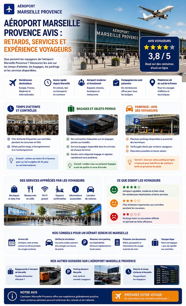Avis aéroport Marseille : retards, services et expérience voyageurs.