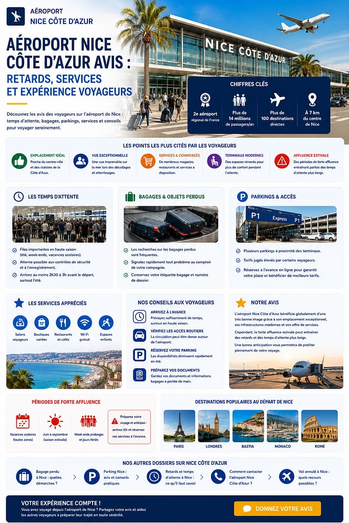 Avis aéroport Nice côte d'azur : retards, services et expérience voyageurs