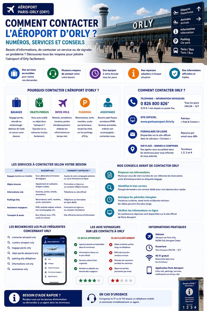 Comment contacter aéroport d'Orly : numéros, services et conseils