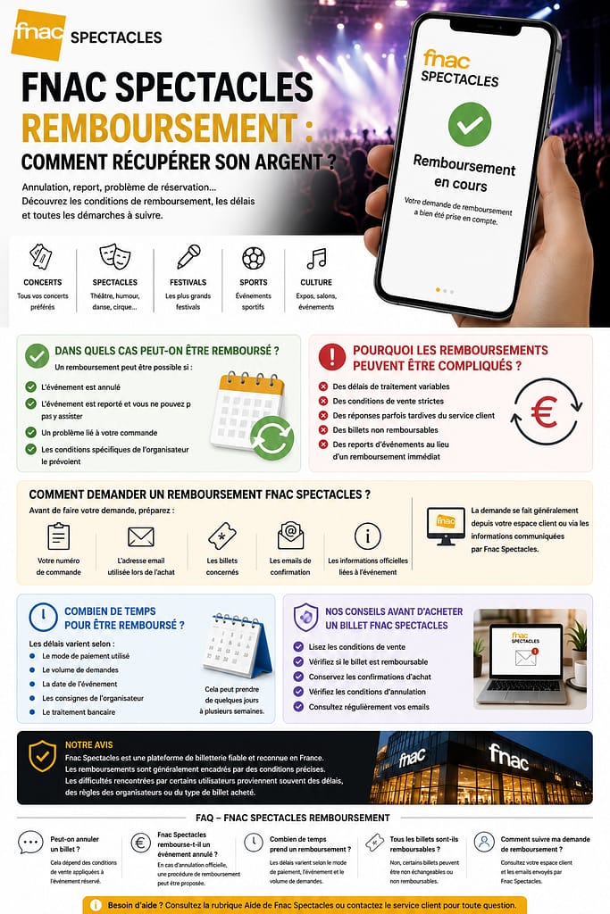 FNAC SPECTACLES REMBOURSEMENT : comment obtenir un remboursement rapidement ?