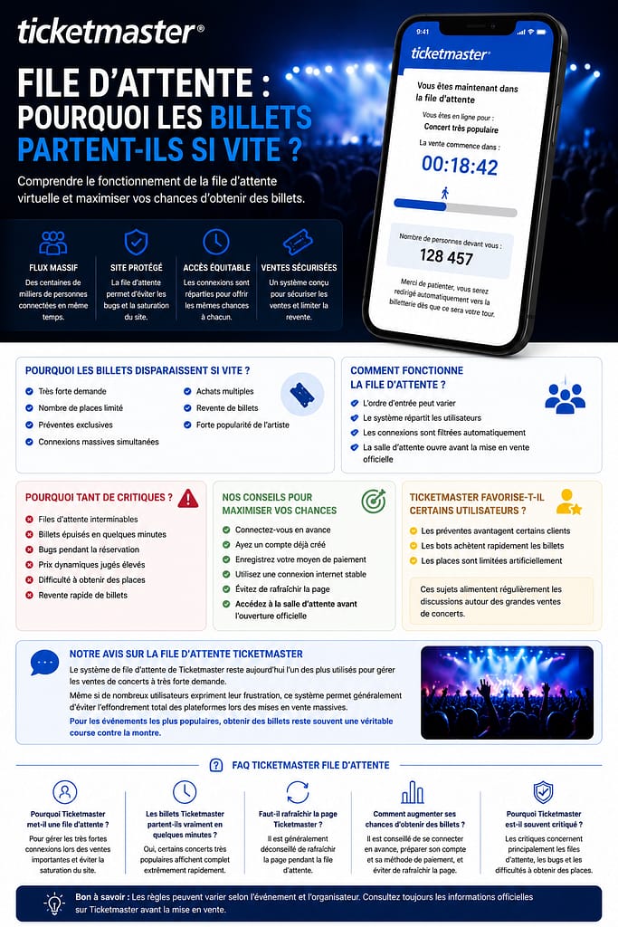 TICKETMASTER file d'attente : pourquoi les billets partent-ils si vite ? 