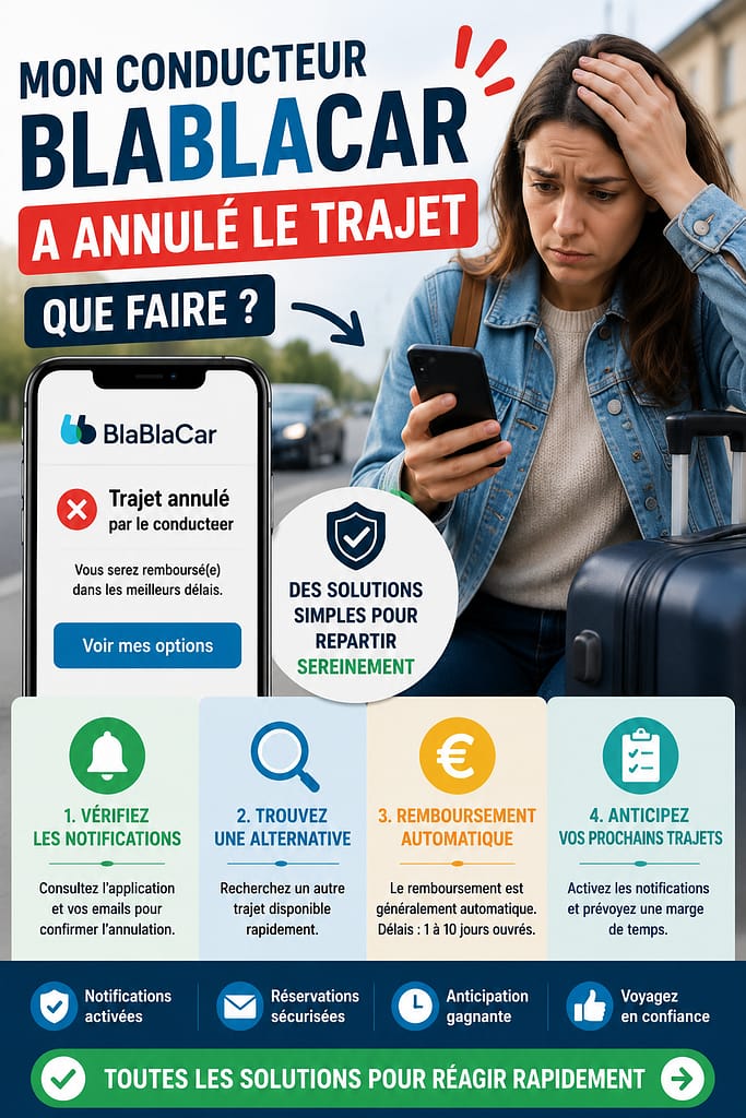 Blablacar trajet annulé par le conducteur que faire ?