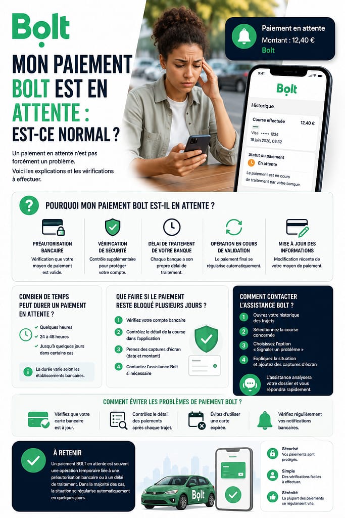 Mon paiement BOLT est en attente que faire ?