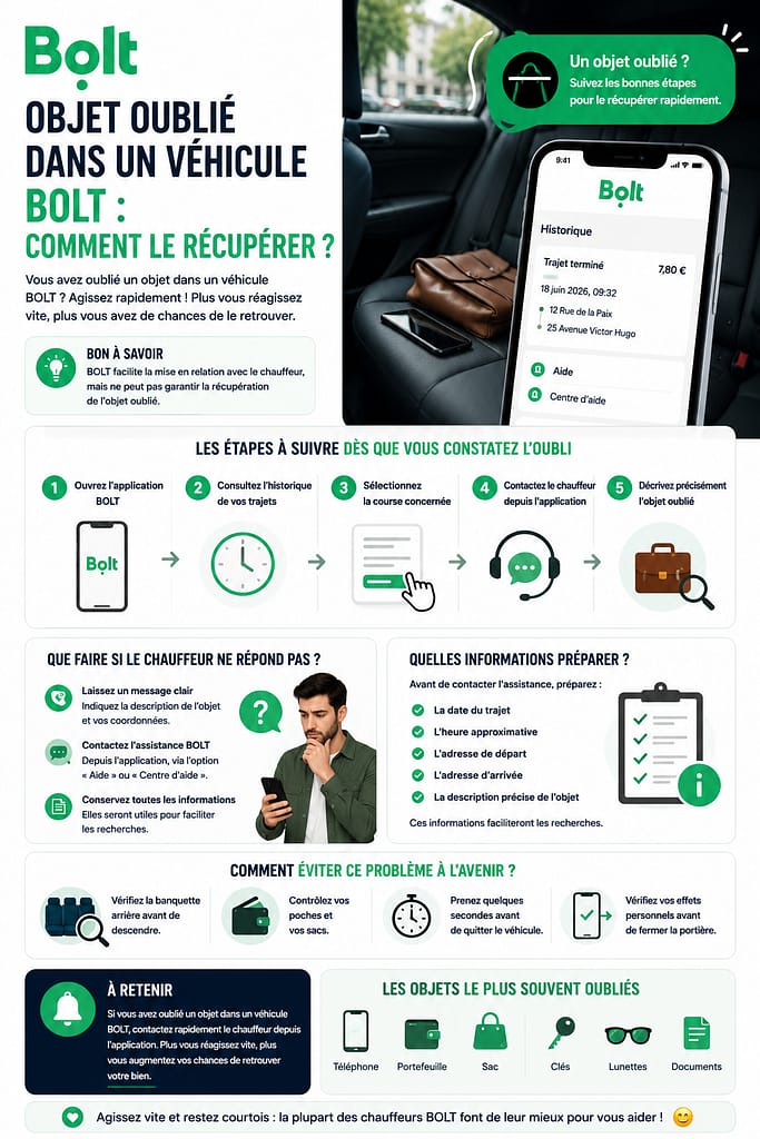 Objet perdu dans un véhicule BOLT : comment faire pour le récupérer ?