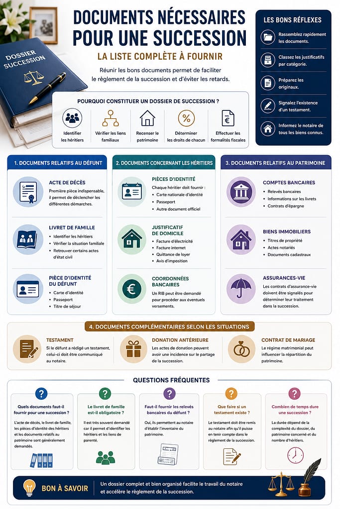 Documents nécessaires pour une succession : la liste complète à fournir.